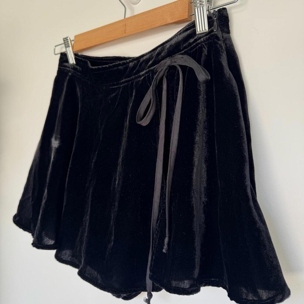 Free People Dance the Night Away Crushed Velvet Wrap Skort - Picture 6 of 11